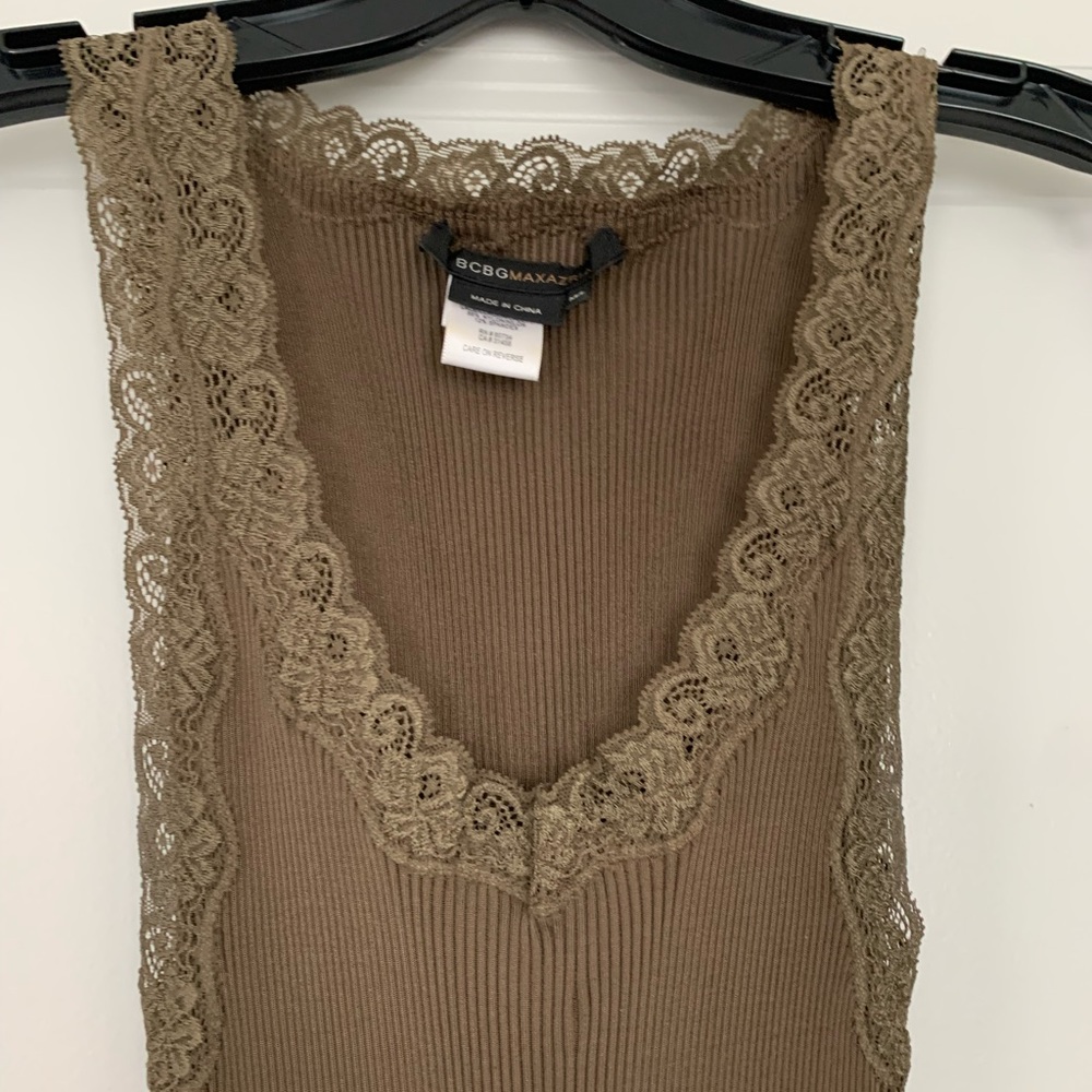BCBGMaxAzria Silk Ribbed Tank